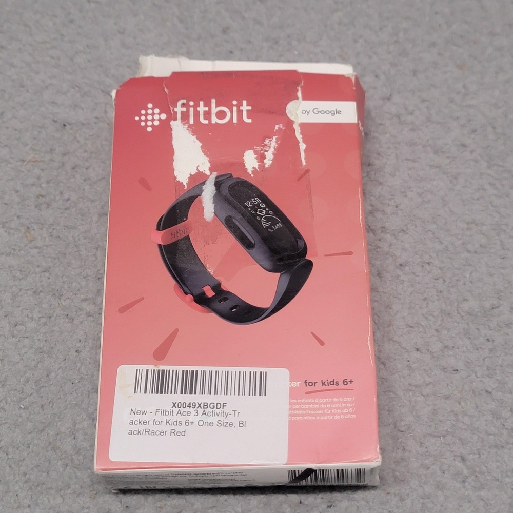 Fitbit Ace 3 Activity Tracker Kids Black Sport Red IOS Android New Open Box